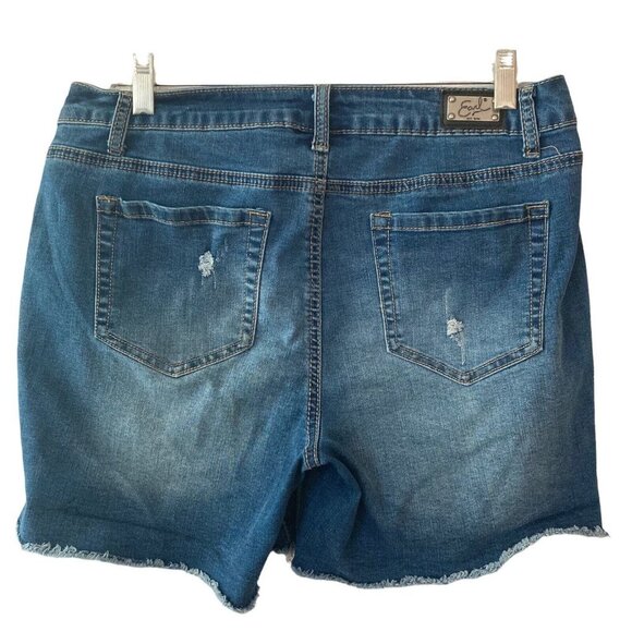 Gap Shorts Bermuda 5" Short Denim Womens Medium Wash Distressed Stretch 4/27 - Picture 2 of 5
